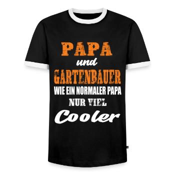 Papa und Gartenbauer - Männer Kontrast-T-Shirt - Schwarz/Weiß - Vorne - AI Model Female 172 light (172cm) & AI Model Male 178 light (178cm)