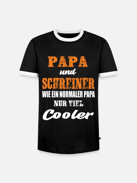 Papa und Schreiner - Männer Kontrast-T-Shirt - Schwarz/Weiß
