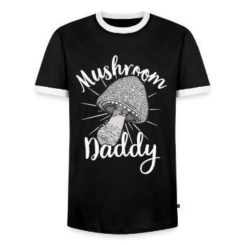 Mushroom picker mushroom mushroom hunter mushroom lover mushroom farm - Men's Ringer Shirt - black/white - Front - AI Model Female 172 light (172cm) & AI Model Male 178 light (178cm)