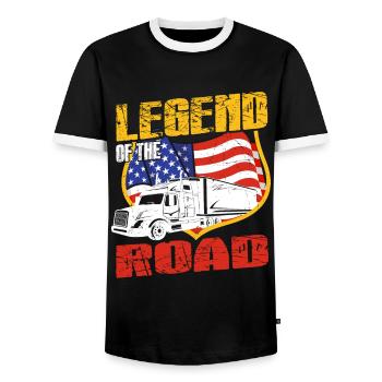 Trucker Legend Of The Road Truclegend Truck Lover - T-shirt contrasté Homme - noir/blanc - Devant - AI Model Female 172 light (172cm) & AI Model Male 178 light (178cm)