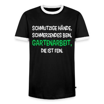 Lustiges Gärtner Gedicht Hobbygärtner Garten - Männer Kontrast-T-Shirt - Schwarz/Weiß - Vorne - AI Model Female 172 light (172cm) & AI Model Male 178 light (178cm)