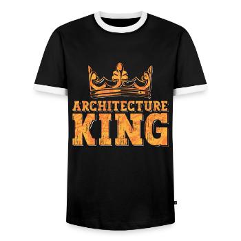 Architecture King Architectural Builder Architects - Men's Ringer Shirt - black/white - Front - AI Model Female 172 light (172cm) & AI Model Male 178 light (178cm)