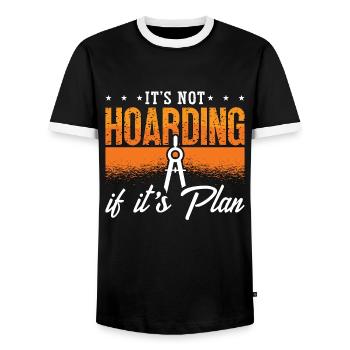Architecture It's Not Hoarding If It's Building - Männer Kontrast-T-Shirt - Schwarz/Weiß - Vorne - AI Model Female 172 light (172cm) & AI Model Male 178 light (178cm)