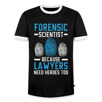 Forensische Wissenschaftlerin Weil auch Anwälte He - Männer Kontrast-T-Shirt - Schwarz/Weiß - Vorne - AI Model Female 172 light (172cm) & AI Model Male 178 light (178cm)