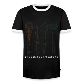 Koch Kochen Spruch Witz - Männer Kontrast-T-Shirt - Schwarz/Weiß - Vorne - AI Model Female 172 light (172cm) & AI Model Male 178 light (178cm)