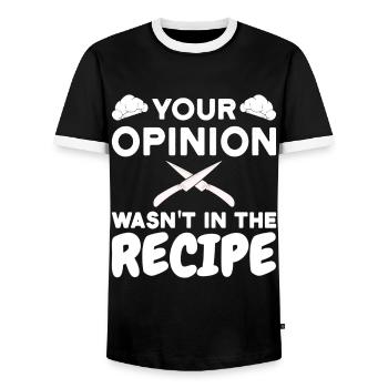 Chef Chef Cooking Saying - Men's Ringer Shirt - black/white - Front - AI Model Female 172 light (172cm) & AI Model Male 178 light (178cm)