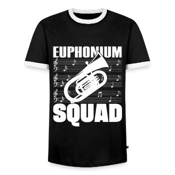 Euphonium Squad Baritone Bass Gifts - Men's Ringer Shirt - black/white - Front - AI Model Female 172 light (172cm) & AI Model Male 178 light (178cm)