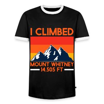 Bergsteiger Longs Peak Berge Wanderer - Männer Kontrast-T-Shirt - Schwarz/Weiß - Vorne - AI Model Female 172 light (172cm) & AI Model Male 178 light (178cm)
