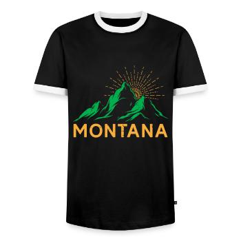 Montana Mountaineer Sommet Escalade Randonnée - T-shirt contrasté Homme - noir/blanc - Devant - AI Model Female 172 light (172cm) & AI Model Male 178 light (178cm)