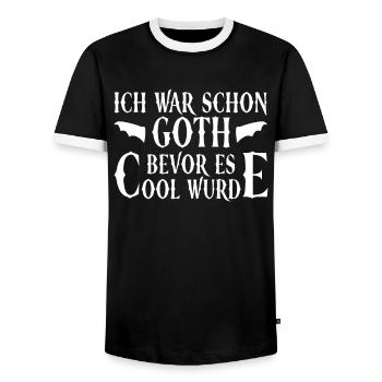 Ich War Schon Goth Bevor Es Cool Wurde - Gothic - Männer Kontrast-T-Shirt - Schwarz/Weiß - Vorne - AI Model Female 172 light (172cm) & AI Model Male 178 light (178cm)