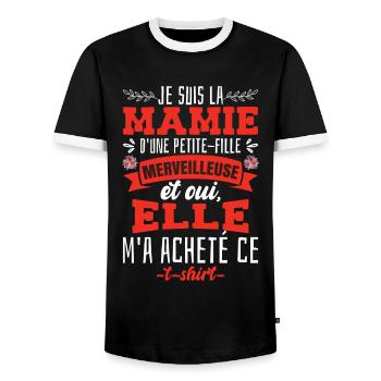 Je Suis La Mamie D'Une Petite Fille - T-shirt contrasté Homme - noir/blanc - Devant - AI Model Female 172 light (172cm) & AI Model Male 178 light (178cm)