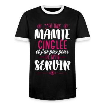 Mamie Petite-Fille Cadeau Humour Grand-Mère - T-shirt contrasté Homme - noir/blanc - Devant - AI Model Female 172 light (172cm) & AI Model Male 178 light (178cm)