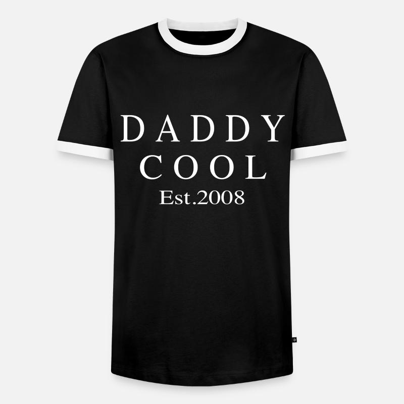 Daddy Cool est 2008 - Männer Kontrast-T-Shirt - Schwarz/Weiß