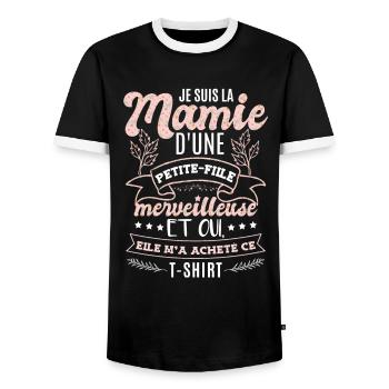 Drôle Mamie Cadeau Petite Fille Grand Mère - T-shirt contrasté Homme - noir/blanc - Devant - AI Model Female 172 light (172cm) & AI Model Male 178 light (178cm)
