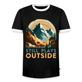 Nature Boys joue toujours à l’extérieur Mountaineers - T-shirt contrasté Homme - noir/blanc - Devant - AI Model Female 172 light (172cm) & AI Model Male 178 light (178cm)