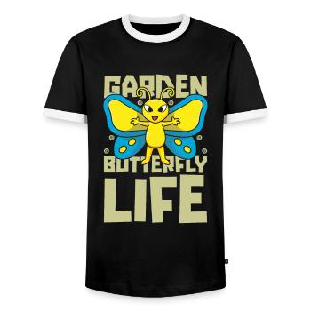 Jardinier amateur vie de jardin - T-shirt contrasté Homme - noir/blanc - Devant - AI Model Female 172 light (172cm) & AI Model Male 178 light (178cm)