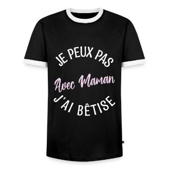 Cadeau maman, cadeau mère. cadeau maman de l'année - T-shirt contrasté Homme - noir/blanc - Devant - AI Model Female 172 light (172cm) & AI Model Male 178 light (178cm)