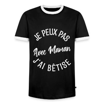 Cadeau maman, cadeau mère. cadeau maman de l'année - T-shirt contrasté Homme - noir/blanc - Devant - AI Model Female 172 light (172cm) & AI Model Male 178 light (178cm)