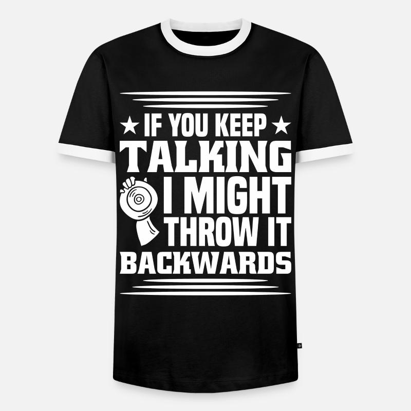 Diskuswurf Diskuswerfer Leichtathletik Diskus - Männer Kontrast-T-Shirt - Schwarz/Weiß