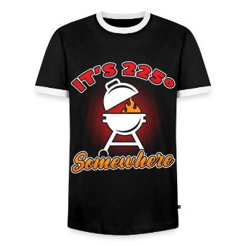 Grilling Barbeque BBQ Griller Grillmeister - Men's Ringer Shirt - black/white - Front - AI Model Female 172 light (172cm) & AI Model Male 178 light (178cm)