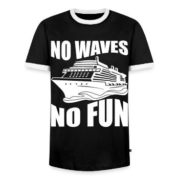 Drôle de bateau de croisière - T-shirt contrasté Homme - noir/blanc - Devant - AI Model Female 172 light (172cm) & AI Model Male 178 light (178cm)