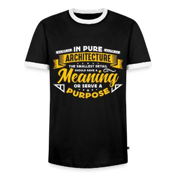 Architecture In Pure Architecture The Construction - Men's Ringer Shirt - black/white - Front - AI Model Female 172 light (172cm) & AI Model Male 178 light (178cm)