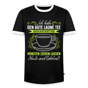Gute Laune Tee Eskalation Lustiges gute laune - Männer Kontrast-T-Shirt - Schwarz/Weiß - Vorne - AI Model Female 172 light (172cm) & AI Model Male 178 light (178cm)