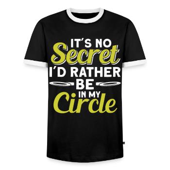 Discus Throw Discus Thrower Athletics Discus - Men's Ringer Shirt - black/white - Front - AI Model Female 172 light (172cm) & AI Model Male 178 light (178cm)