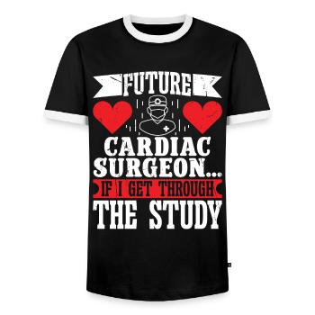Herzchirurg Future Cardiac Surgeon Herzchirurgie - Männer Kontrast-T-Shirt - Schwarz/Weiß - Vorne - AI Model Female 172 light (172cm) & AI Model Male 178 light (178cm)