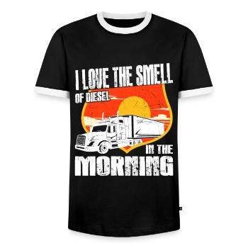 Funny Trucking Art pour Trucker Lover Distressed - T-shirt contrasté Homme - noir/blanc - Devant - AI Model Female 172 light (172cm) & AI Model Male 178 light (178cm)