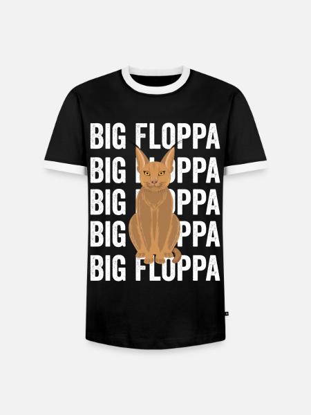 Big Floppa Caracal Cat Meme - Men's Ringer Shirt - black/white