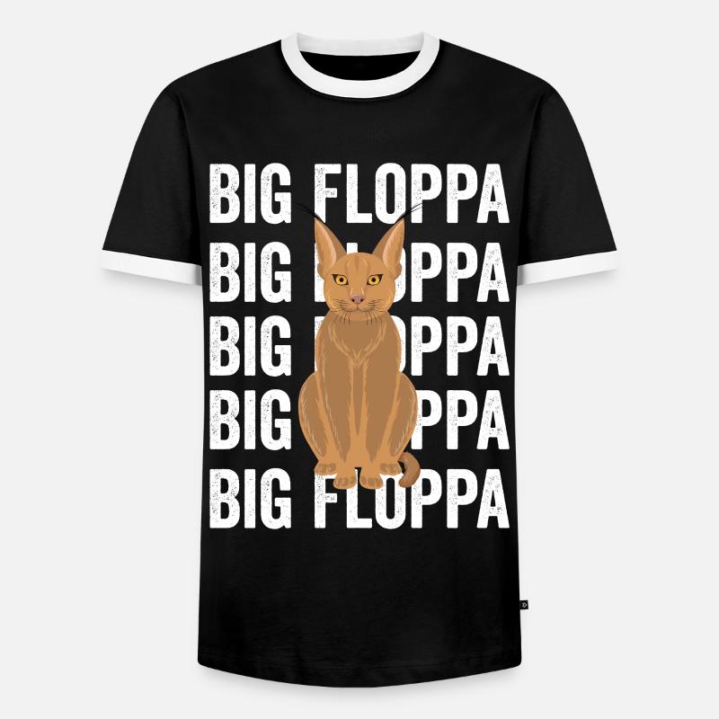 Big Floppa Caracal Cat Meme - Men's Ringer Shirt - black/white