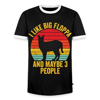 Grande flopa Caracal - T-shirt contrasté Homme - noir/blanc - Devant - AI Model Female 172 light (172cm) & AI Model Male 178 light (178cm)