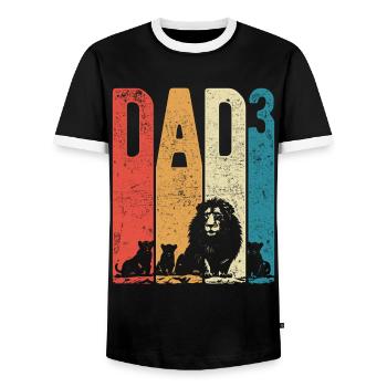 Dad Up 3 Daddy Up 3 Enfants Triple Daddy Leo - T-shirt contrasté Homme - noir/blanc - Devant - AI Model Female 172 light (172cm) & AI Model Male 178 light (178cm)