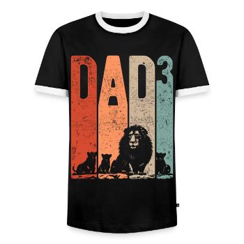 Dad Up 3 Daddy Up 3 Enfants Triple Daddy Leo - T-shirt contrasté Homme - noir/blanc - Devant - AI Model Female 172 light (172cm) & AI Model Male 178 light (178cm)