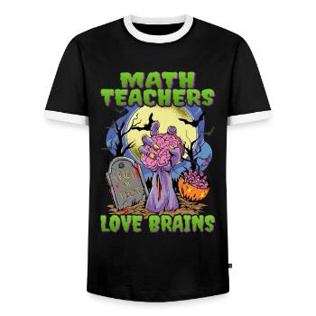 Mathe-Lehrer-Zombie-Hand Halloween - Männer Kontrast-T-Shirt - Schwarz/Weiß - Vorne - AI Model Female 172 light (172cm) & AI Model Male 178 light (178cm)