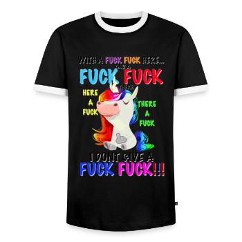 Ich Gebe Kein Lustiges Einhorn - Männer Kontrast-T-Shirt - Schwarz/Weiß - Vorne - AI Model Female 172 light (172cm) & AI Model Male 178 light (178cm)
