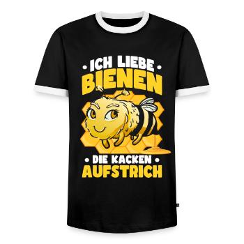 Lustiges Bienen Imker Imkerei Bienenzüchter - Männer Kontrast-T-Shirt - Schwarz/Weiß - Vorne - AI Model Female 172 light (172cm) & AI Model Male 178 light (178cm)