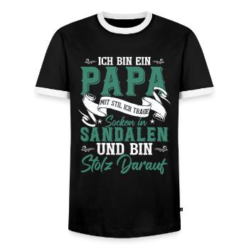 Ich bin ein Papa mit Stil - Männer Kontrast-T-Shirt - Schwarz/Weiß - Vorne - AI Model Female 172 light (172cm) & AI Model Male 178 light (178cm)
