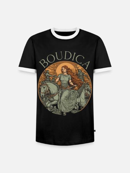 Boudica Boadicea Warior Queen Celtic Iceni Tribes - Men's Ringer Shirt - black/white
