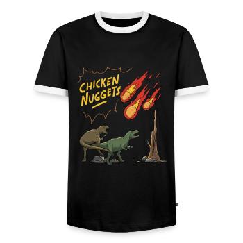 T-Rex Chicken Nuggets Graphique - T-shirt contrasté Homme - noir/blanc - Devant - AI Model Female 172 light (172cm) & AI Model Male 178 light (178cm)