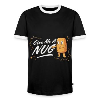 Donnez-moi une pépite de poulet - T-shirt contrasté Homme - noir/blanc - Devant - AI Model Female 172 light (172cm) & AI Model Male 178 light (178cm)