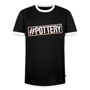 #Töpferei - Ceramic Artist - Men's Ringer Shirt - black/white - Front - AI Model Female 172 light (172cm) & AI Model Male 178 light (178cm)