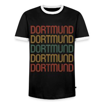 Dortmunderin Dortmunder Dortmund - Men's Ringer Shirt - black/white - Front - AI Model Female 172 light (172cm) & AI Model Male 178 light (178cm)