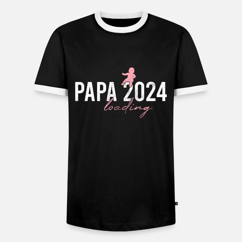 Dad 2024 loading - Men's Ringer Shirt - black/white