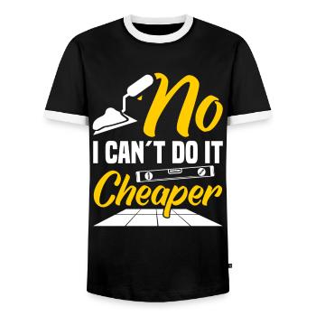 Flooring Flooring Installer Tiler Flooring - Men's Ringer Shirt - black/white - Front - AI Model Female 172 light (172cm) & AI Model Male 178 light (178cm)