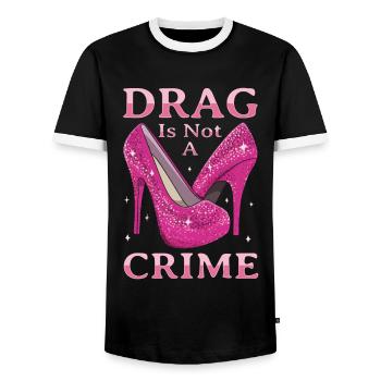 Drag ist kein Verbrechen Drag Queen LGBTQ - Männer Kontrast-T-Shirt - Schwarz/Weiß - Vorne - AI Model Female 172 light (172cm) & AI Model Male 178 light (178cm)