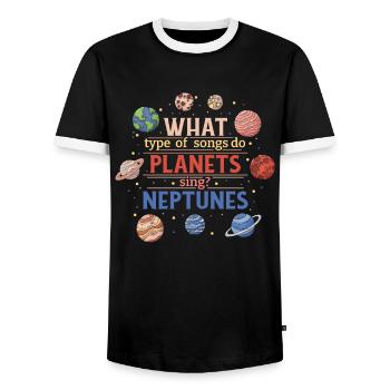 Music Teacher Music Teacher Funny - Men's Ringer Shirt - black/white - Front - AI Model Female 172 light (172cm) & AI Model Male 178 light (178cm)