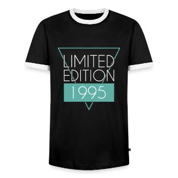 Édition limitée 1995 - T-shirt contrasté Homme - noir/blanc - Devant - AI Model Female 172 light (172cm) & AI Model Male 178 light (178cm)