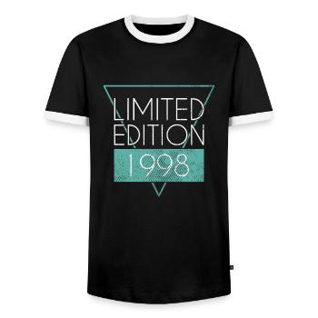 Édition limitée 1998 - T-shirt contrasté Homme - noir/blanc - Devant - AI Model Female 172 light (172cm) & AI Model Male 178 light (178cm)